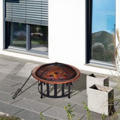 Poço de fogo de madeira de metal redondo perfeito para fogueiras acampar e reuniões ao ar livre