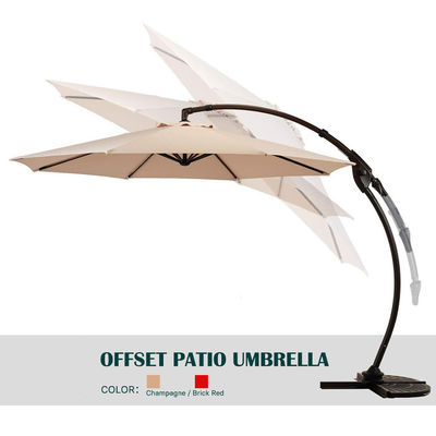 Área de jardim de pátio de alumínio curvo Cantilever S forma banana guarda-chuva guarda-chuvas com base