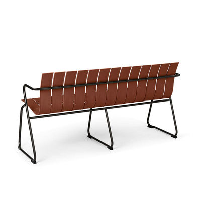 Mobiliário de exterior AJUNION Aço plástico Cadeira de pátio de madeira Loveseat Banco de jardim Poltrona