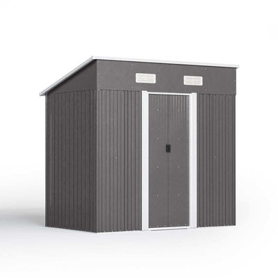 Rod Proof AJUNION 4x6ft Garden Shed Porta Deslizante Dupla Metal de armazenamento Shed para Ferramentas Bike