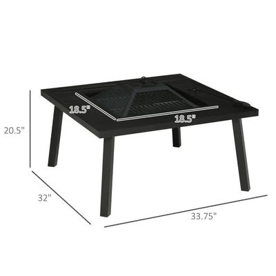 Relaxe no estilo Quadrado Cerâmica de madeira queima fogueira mesa para pátio jardim jardim acampamento