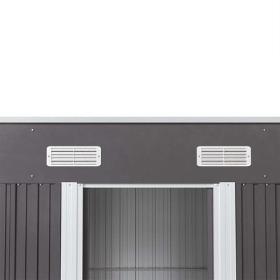 Rod Proof AJUNION 4x6ft Garden Shed Porta Deslizante Dupla Metal de armazenamento Shed para Ferramentas Bike