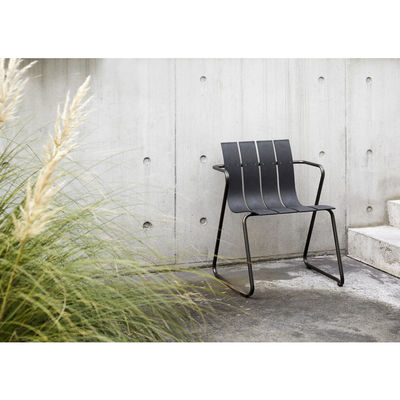 Metal Steel Garden Chair Set com Design Minimalista Poltrona de Madeira de Plástico da AJUNION