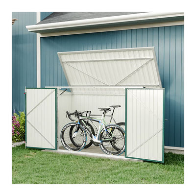 Shed de armazenamento do Countyard AJUNION 7ft Steel Metal Bike Shed com porta fechável e ventilação