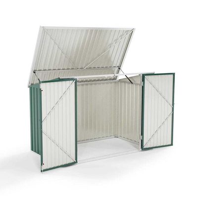 Shed de armazenamento do Countyard AJUNION 7ft Steel Metal Bike Shed com porta fechável e ventilação