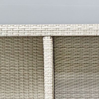 AJUNION Mobiliário de Jantar Exterior de Ratan PE Conjunto para 4 lugares Mobiliário de Jardim Compacto