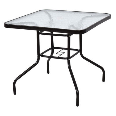 Balcão Jardim Mobiliário de lazer Metal Vidro temperado Quadrado Redondo Mesa de café