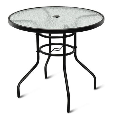 Balcão Jardim Mobiliário de lazer Metal Vidro temperado Quadrado Redondo Mesa de café