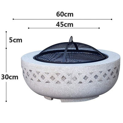3 em 1 Fogo de madeira redonda Chaminé Carvão de madeira Grill BBQ Mesa para Metal pátio exterior