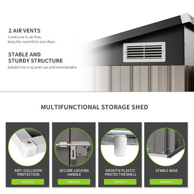 Pequeno Jardim Metal Aço Casa de armazenamento Área exterior pátio traseiro portavel Waterproof Bike Shed
