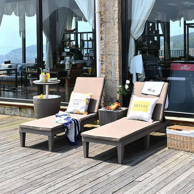 Modern Outdoor Beach Patio Hotel Sol Lounger Chair com almofada e design empilhável