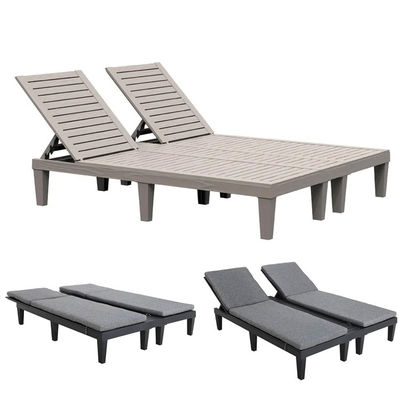 Cadeira de espreguiçadeira de plástico empilhável e ajustável para praia ao ar livre Patio piscina do hotel