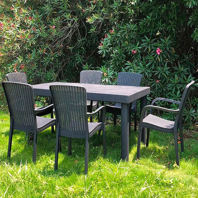 Recreação ao ar livre Poltrona de plástico empilhável de costas altas para Vila Patio Jardim Café Refeição