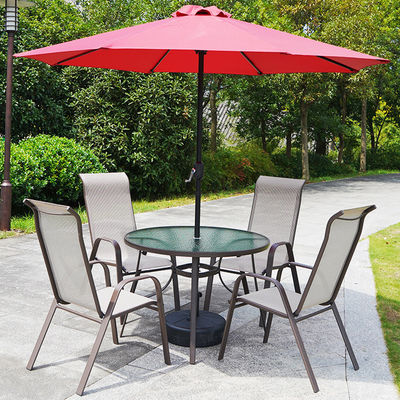 Mobiliário de lazer para o exterior Cadeira de metal Teslin Mesh para jardim Balcão Patio Café