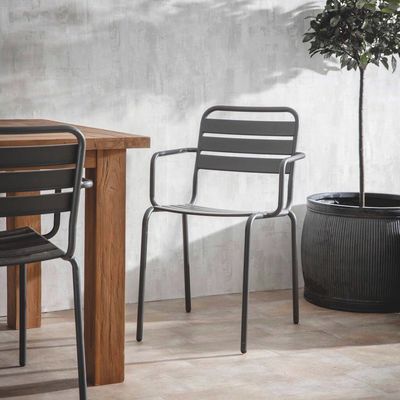 Moderno Design AJUNION Metal Aço cadeiras de jardim sentado em H85 x W52 x D47cm Tamanho