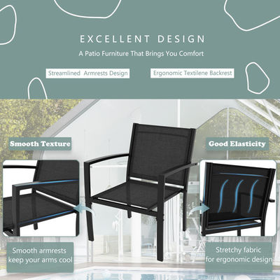 Peso do produto 50,66 lb. Modern Steel Garden Furniture Set para entretenimento ao ar livre