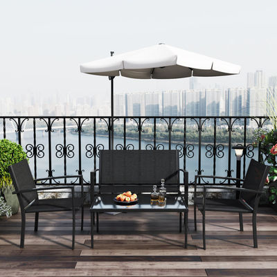 Peso do produto 50,66 lb. Modern Steel Garden Furniture Set para entretenimento ao ar livre