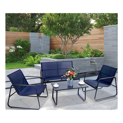 Forte e elegante AJUNION 4 peças mobiliário de exterior Metal de aço jardim conjunto para pátio