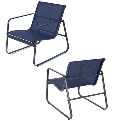 Forte e elegante AJUNION 4 peças mobiliário de exterior Metal de aço jardim conjunto para pátio
