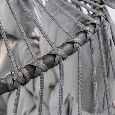 Cadeira Suspensa ao Ar Livre AJUNION Cadeira Suspensória Dupla Cadeira de Wicker de Rattan Patio de Ovos Balanços com suporte
