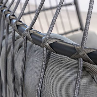 Cadeira Suspensa ao Ar Livre AJUNION Cadeira Suspensória Dupla Cadeira de Wicker de Rattan Patio de Ovos Balanços com suporte