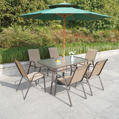 Mesa e cadeira de vidro de metal nórdico para pátio exterior jardim varanda restaurante café