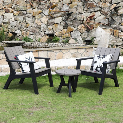 Conjunto de mesa e cadeira de madeira de plástico para pátio externo nórdico jardim varanda restaurante café