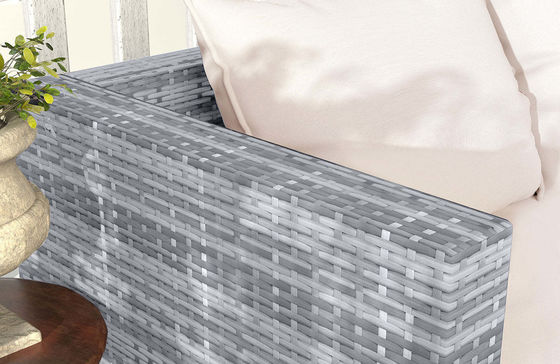 Embalagem de correio Y AJUNION Sofá de jardim Wicker Rattan Set Mobiliário exterior Seccional