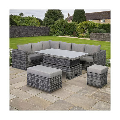 Sofá de esquina de design moderno com mesa ajustável L.265 X W.204 X H.66cm