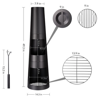 Patio externo jardim acampamento fogão com póquer ferro fundido lareira de carvão Chimenea