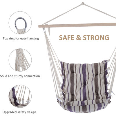 3.1kg AJUNION Assento de Swing Outdoor Hammock Modern Style Swing Chair pendurado com corda de algodão