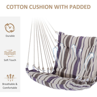 3.1kg AJUNION Assento de Swing Outdoor Hammock Modern Style Swing Chair pendurado com corda de algodão