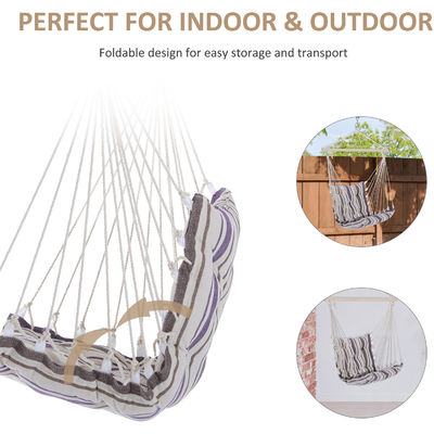 3.1kg AJUNION Assento de Swing Outdoor Hammock Modern Style Swing Chair pendurado com corda de algodão