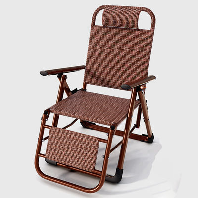 Balcão de praia ao ar livre Jardim Portavel de Rattan Pára-sol Cadeira de salão com pedal de pé