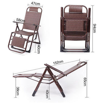 Balcão de praia ao ar livre Jardim Portavel de Rattan Pára-sol Cadeira de salão com pedal de pé