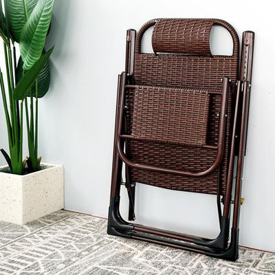 Balcão de praia ao ar livre Jardim Portavel de Rattan Pára-sol Cadeira de salão com pedal de pé