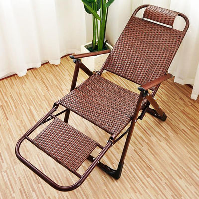 Balcão de praia ao ar livre Jardim Portavel de Rattan Pára-sol Cadeira de salão com pedal de pé