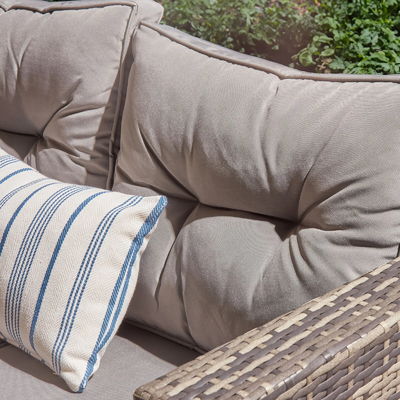 Conjunto de jardim de Rattan de pátio com mesa de fogão AJUNION Conjunto de sofá seccional de 8 lugares