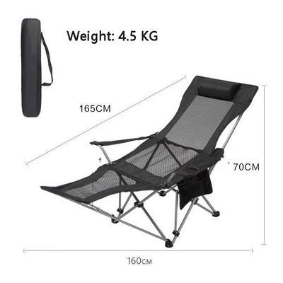 Cadeira de acampamento dobrável de alumínio para o exterior Cadeira portátil e ajustável Moon Beach Lounger