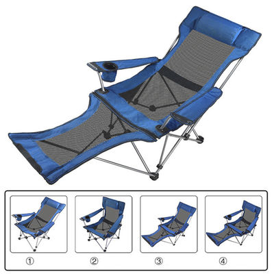 Cadeira de acampamento dobrável de alumínio para o exterior Cadeira portátil e ajustável Moon Beach Lounger