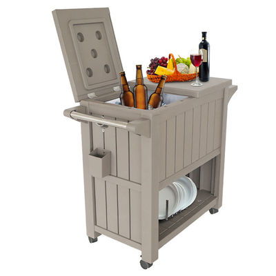 Design tradicional 3 em 1 Carrinho portátil de refrigerador de gelo exterior com quatro rodas