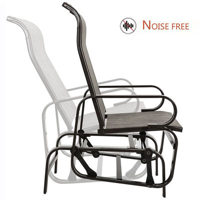 Metal Frame Outdoor Bistro Patio Garden Single Rocking Lounge Chair com Logotipo Personalizado