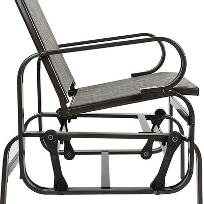 Metal Frame Outdoor Bistro Patio Garden Single Rocking Lounge Chair com Logotipo Personalizado