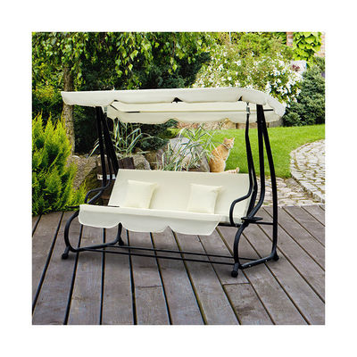 Cadeira pendente de balanço de jardim com acabamento revestido em pó e gancho de mola W120xL200xH164cm