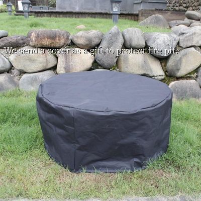 Modern Outdoor Firepit AJUNION 36 polegadas de metal redondo fogão a lenha com 2 grelhas