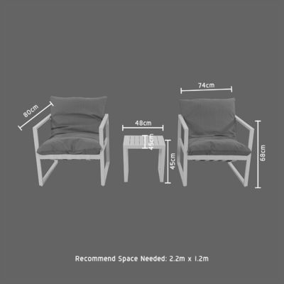Outdoor Leisure Alumínio Cadeira de Jardim Alumínio Lounge Set L 45 x W48 x H45cm Alumínio