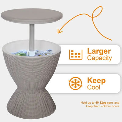 48.5*48.5*57.5cm Logotipo personalizado Ice Cooler Lift Top Café Vinho Tabela de cerveja para acampamento ao ar livre