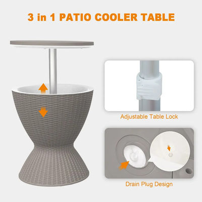 48.5*48.5*57.5cm Logotipo personalizado Ice Cooler Lift Top Café Vinho Tabela de cerveja para acampamento ao ar livre