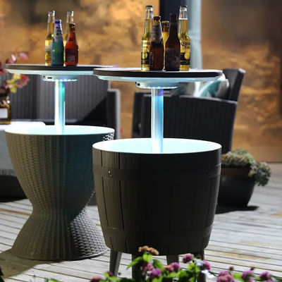 48.5*48.5*57.5cm Logotipo personalizado Ice Cooler Lift Top Café Vinho Tabela de cerveja para acampamento ao ar livre
