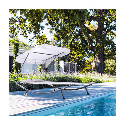 Maçã de estrutura de aço ajustável para relaxar e relaxar à beira da piscina